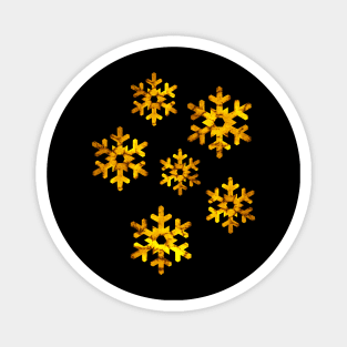 Watercolor Snowflakes (Golden Yellow) Magnet